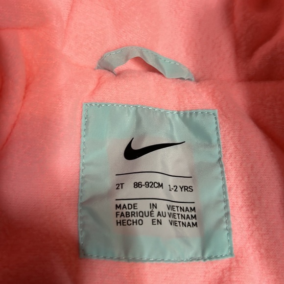 Nike Toddler Girls Teal/Pink Hooded Jacket W/Fleece lining 2T-NWTS - Picture 3 of 5